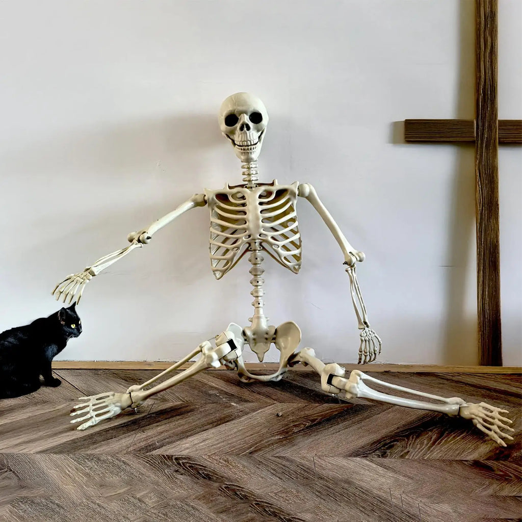 90cm Posable Halloween Skeleton Prop – Haunted House Decor Halloween Skeleton Prop PLUSH