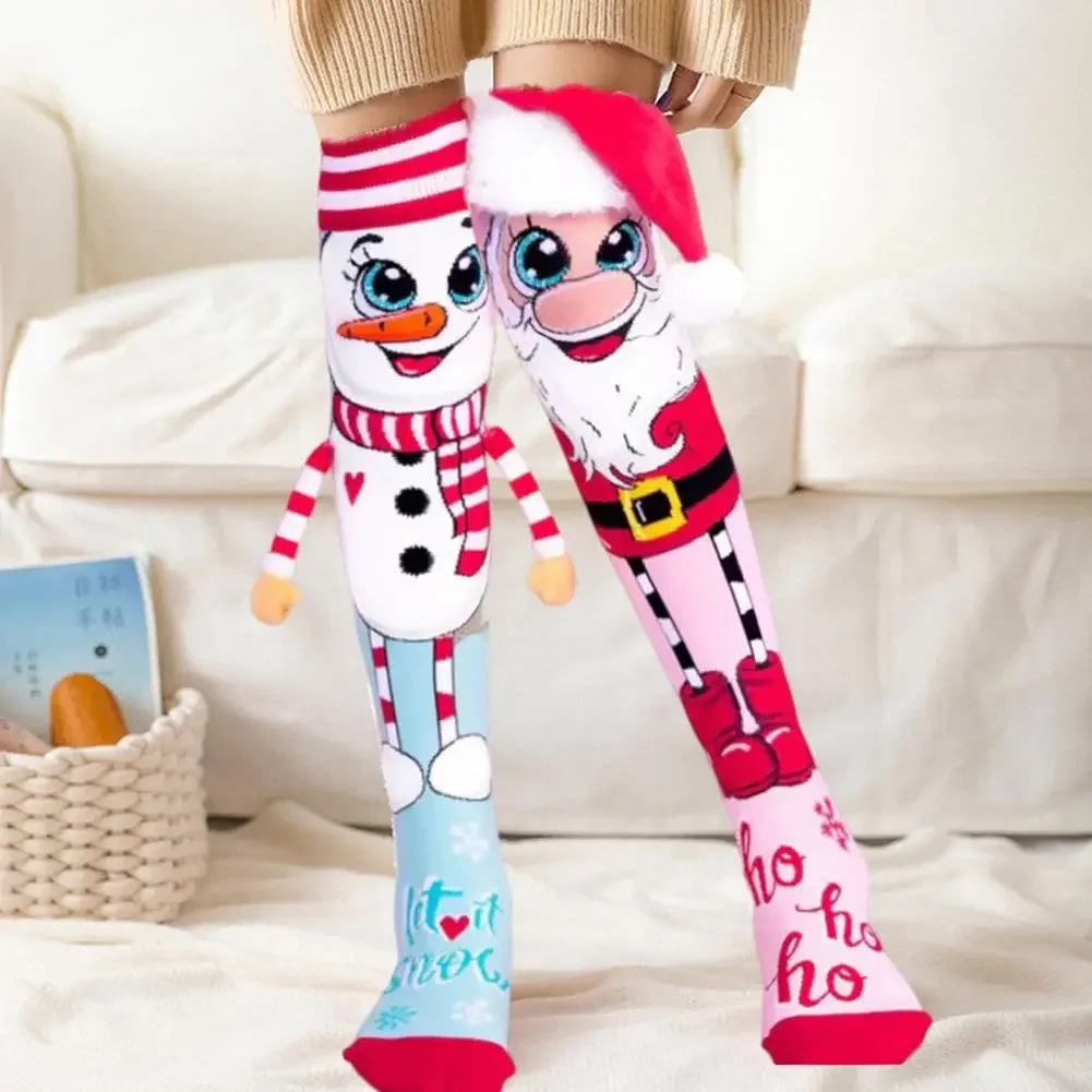 Cartoon Christmas Socks Set – Santa & Snowman Family Gift Holiday Socks Set PLUSH