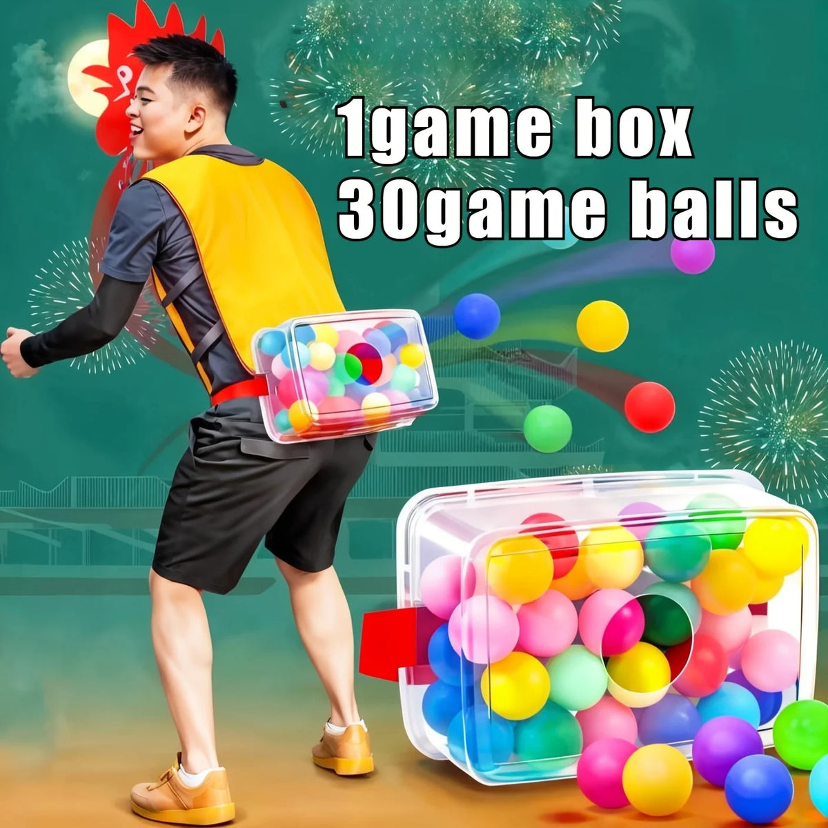 Shake Ball Box Party Game Set with 30 Colorful Balls | Ages 14+ Outdoor Party Game PLUSH