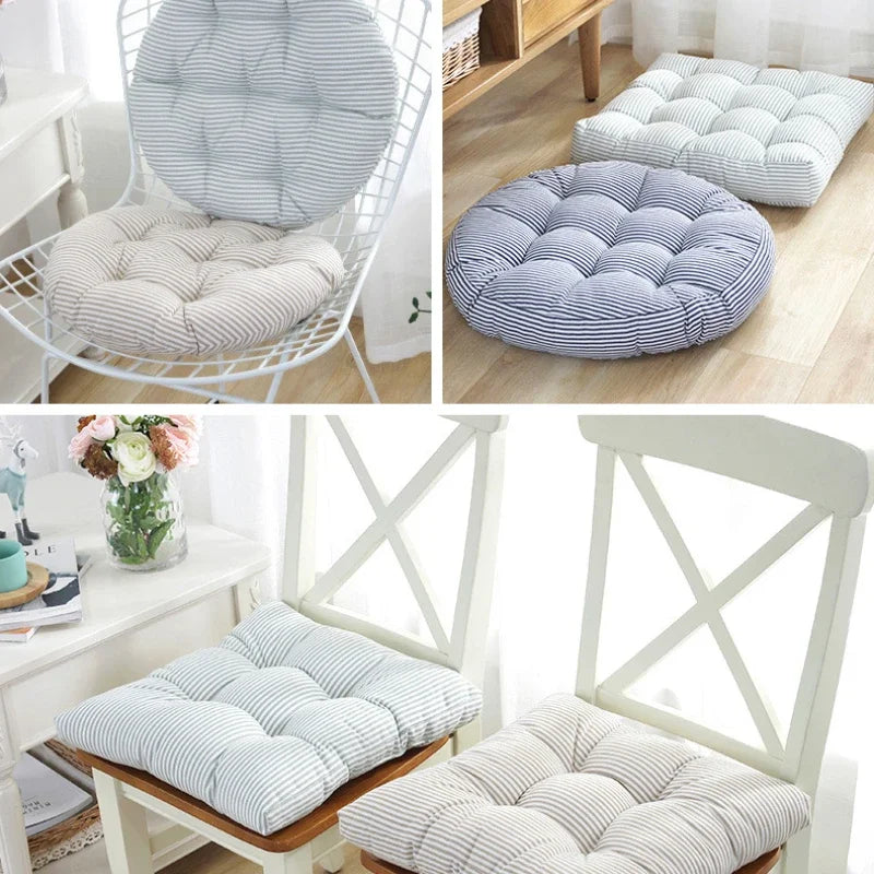 Round Cotton Linen Floor Cushion – Meditation & Chair Seat Pad Floor Seat Cushion PLUSH
