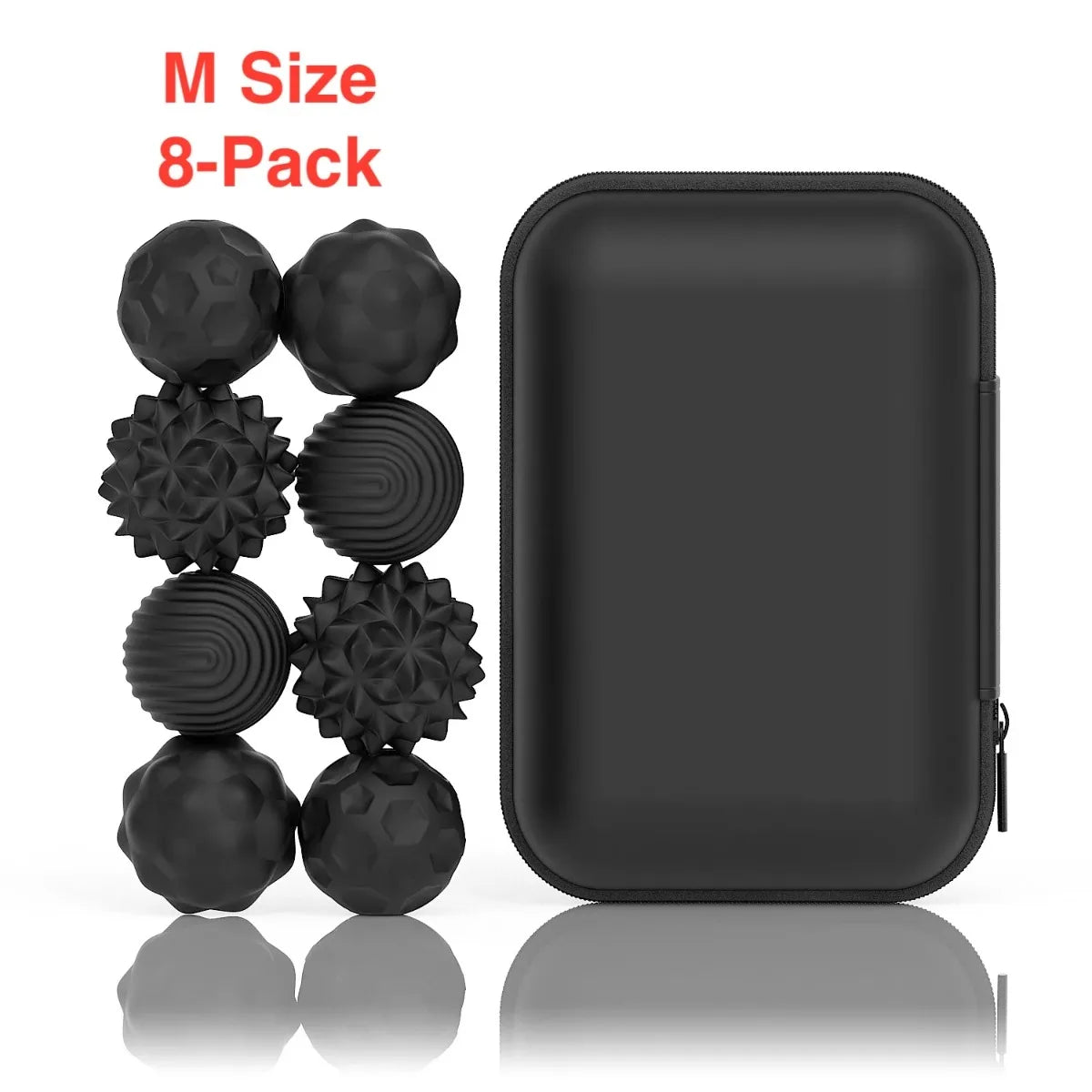 Silicone Magnetic Sensory Fidget Balls for Kids & Adults Sensory Fidget Toy PLUSH M 8-pack Black