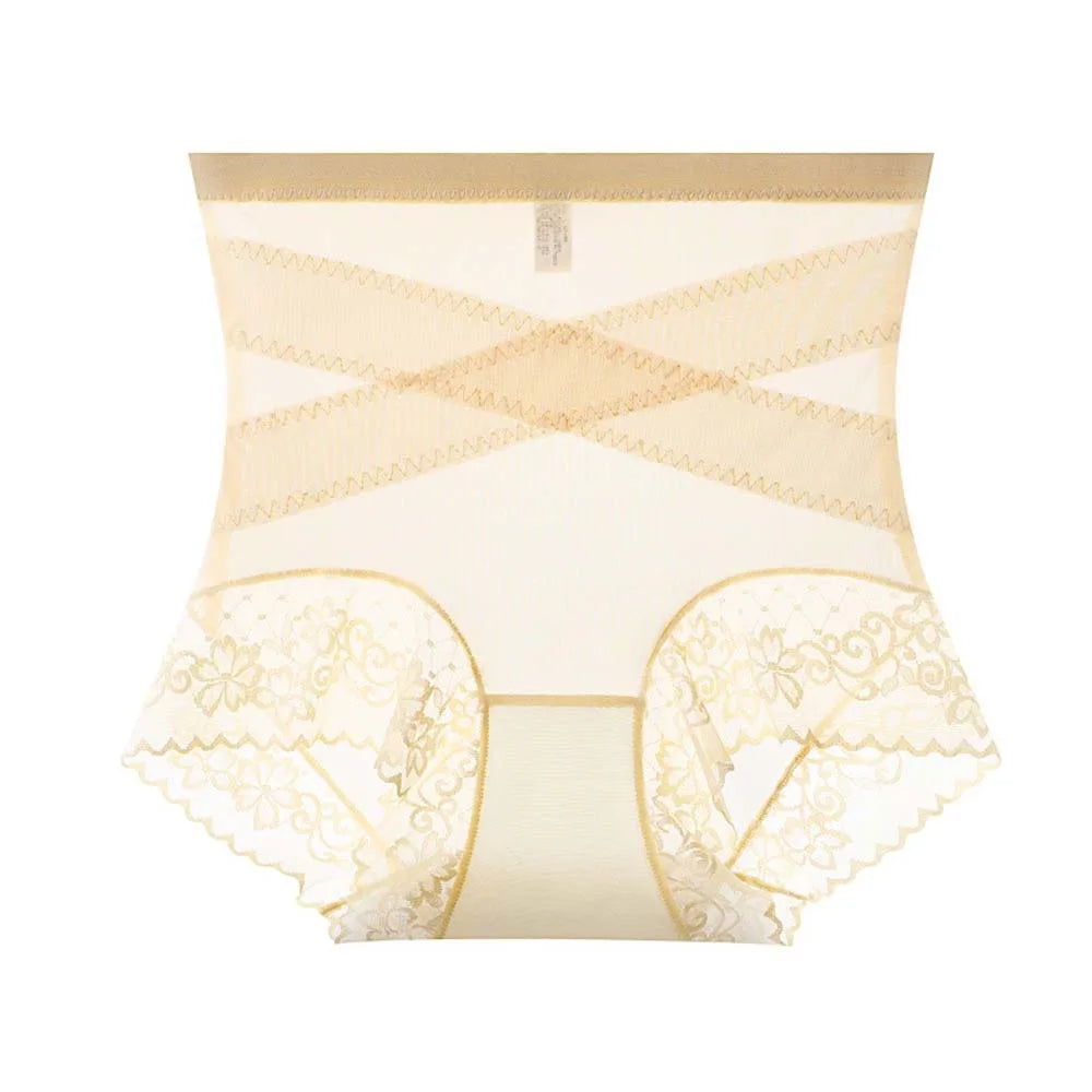 High Waist Lace Shaping Panties – Seamless Slimming Shapewear Shaping Control Panties PLUSH Nude 2XL