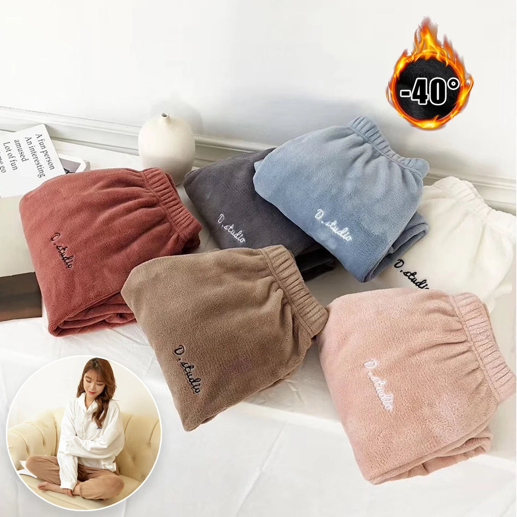 Women's Winter Plush Fleece-Lined Thermal Pajama Pants Fleece Pajama Pants PLUSH