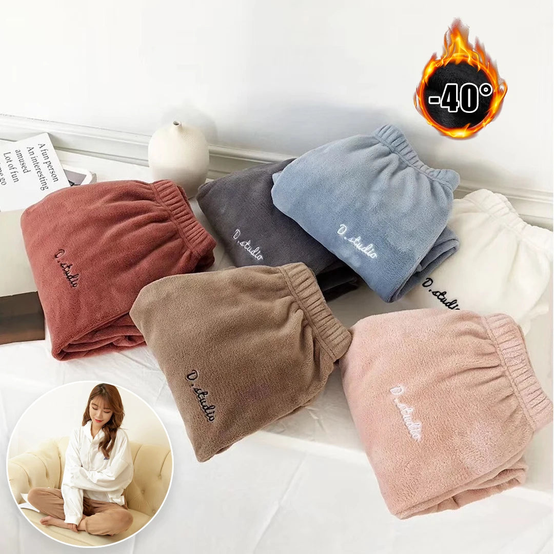 Women's Winter Plush Fleece-Lined Thermal Pajama Pants Fleece Pajama Pants PLUSH