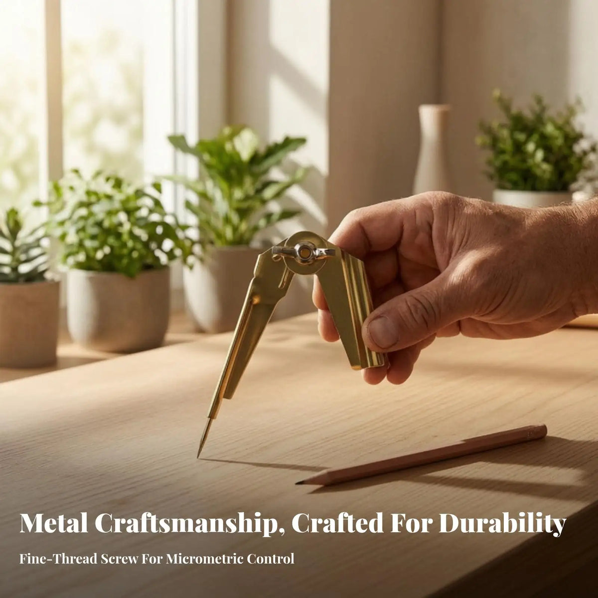 Woodworking Marking Compass Metal Pencil Holder Layout Tool Marking Compass Tool PLUSH
