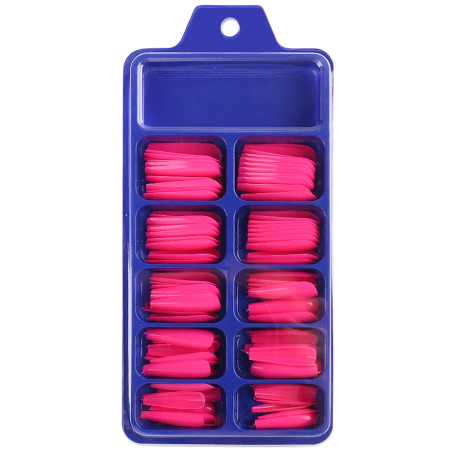 100pcs Coffin Press On Nails – Acrylic Nail Extension Kit Press On Nail Tips PLUSH 1895-10