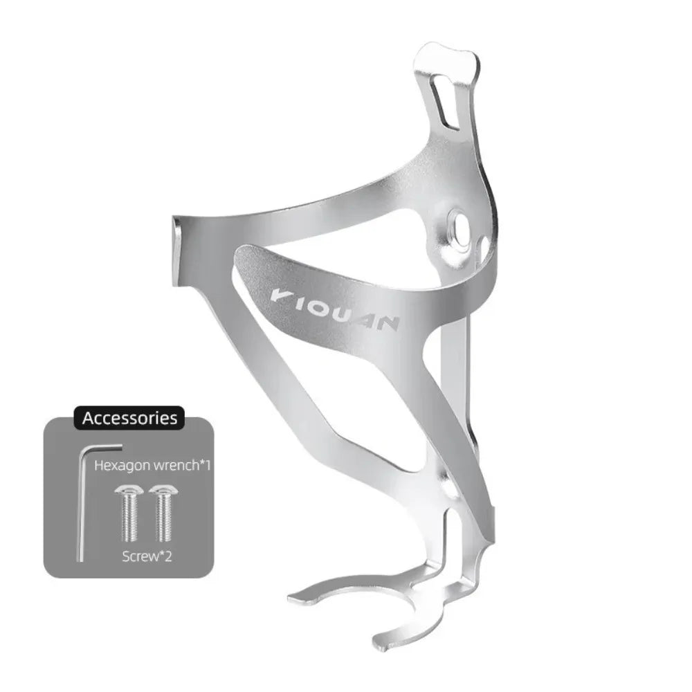 Ultralight Aluminum Bike Bottle Cage – Universal Water Mount Bike Bottle Cage PLUSH Silver