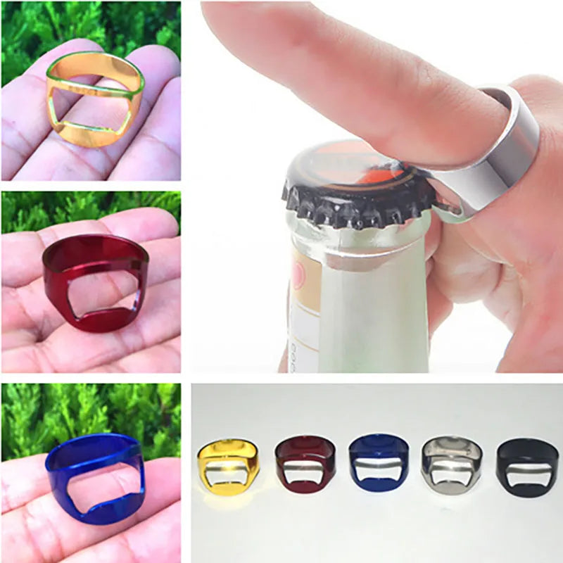 Stainless Steel Finger Ring Bottle Opener – 1 or 3 Pack Bottle Opener Ring PLUSH