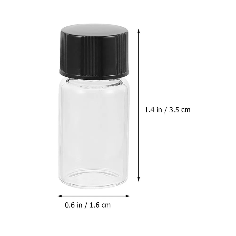 20pcs Glass Lab Sample Vials 3ml with Lids – Clear Reagent Bottles Lab Sample Vials PLUSH