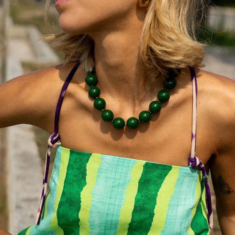 Colorful Candy Bead Choker Necklace – Boho Women's Jewelry Beaded Choker Necklace PLUSH