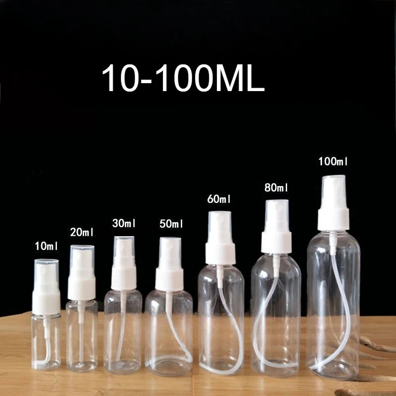 Clear Refillable PET Spray Bottles 10–100ml | Perfume Atomizer Refillable Spray Bottle PLUSH