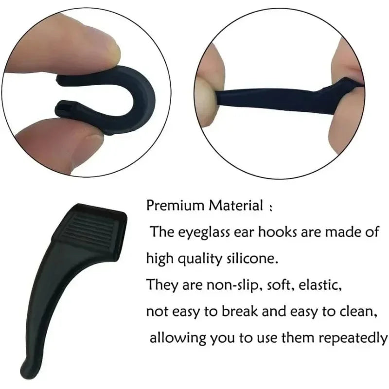 Silicone Anti-Slip Ear Hook Grips for Glasses & Sunglasses Eyewear Accessories PLUSH