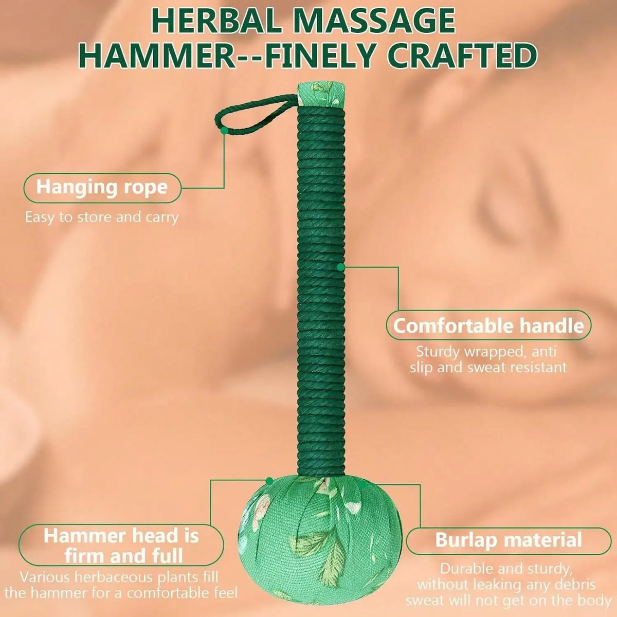 Wormwood Herb Percussion Massage Hammer | Body Massager Percussion Massage Hammer PLUSH