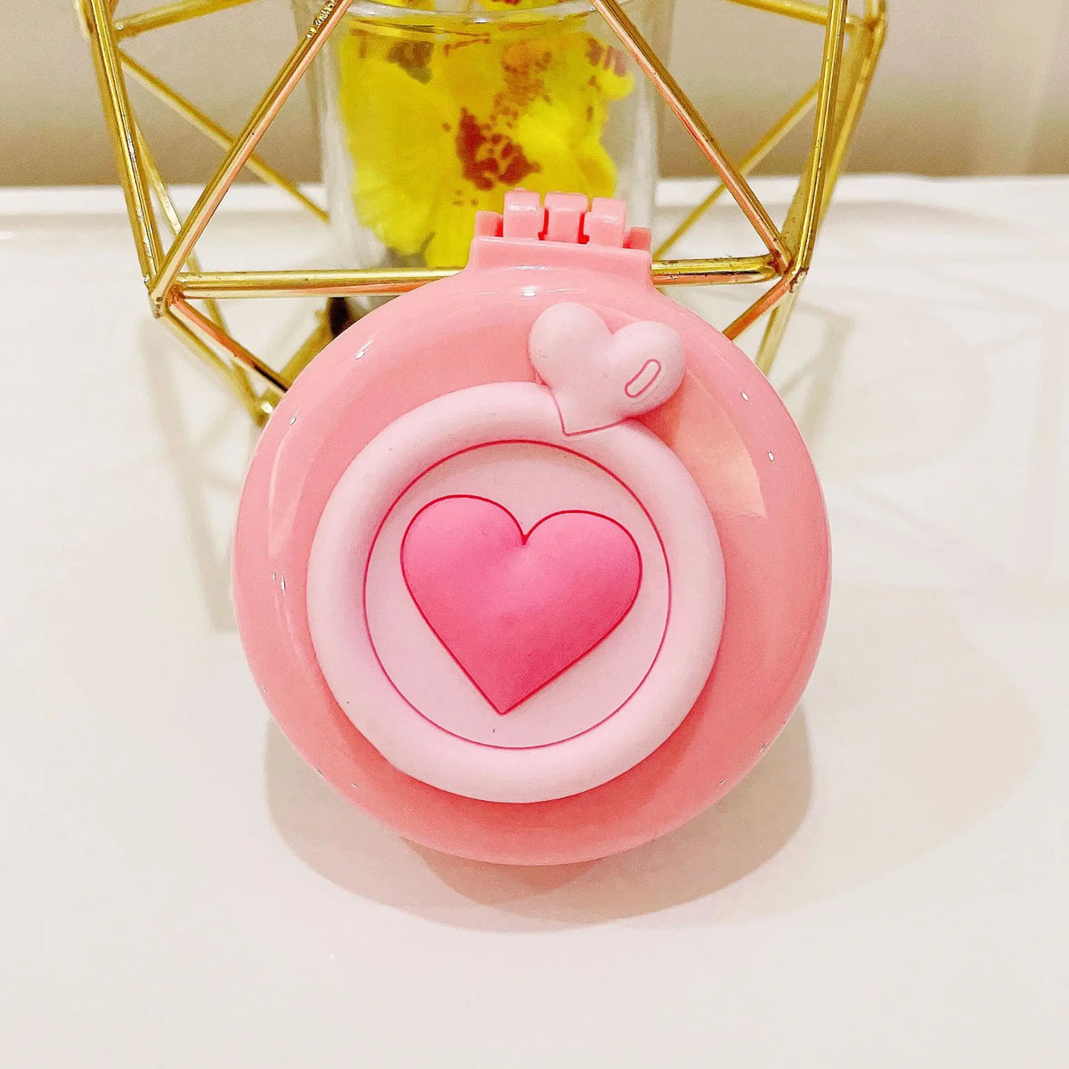 Strawberry Folding Hair Comb with Mirror – Portable Travel Brush Folding Hair Comb PLUSH No.12