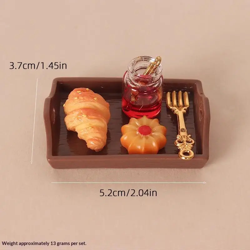 Miniature Fast Food Set 1:12 Scale Dollhouse Resin Props Dollhouse Accessory Set PLUSH A10