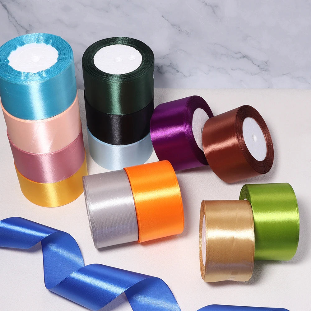 25 Yards 50mm Wide Satin Ribbon – Wedding, Gift & DIY Crafts Satin Craft Ribbon PLUSH
