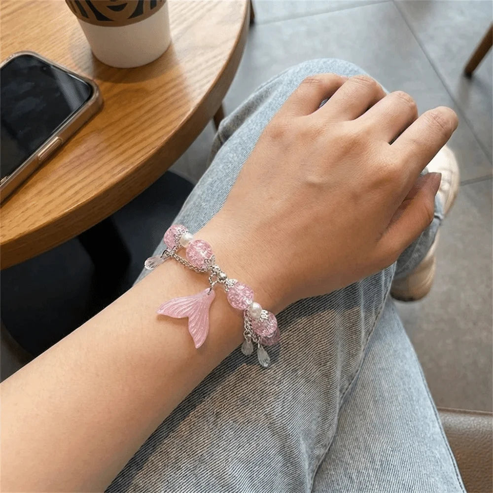 Fishtail Crystal Colorful Bead Bracelet | Korean Style Wrap Bead Wrap Bracelet PLUSH