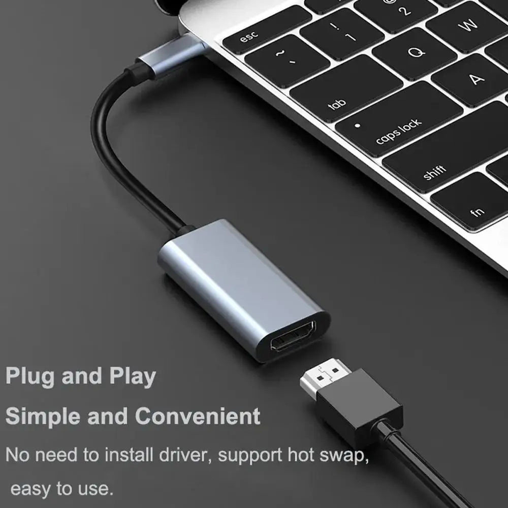 USB-C to HDMI Adapter 4K 30Hz | Type-C HD Projection Cable USB-C HDMI Adapter PLUSH