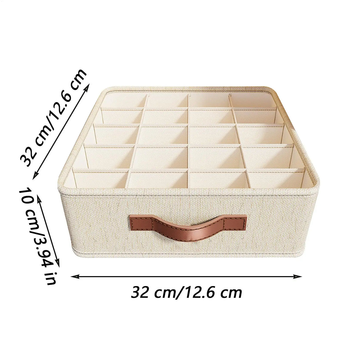 20-Grid Foldable Underwear Drawer Organizer – Cotton Linen Drawer Storage Organizer PLUSH