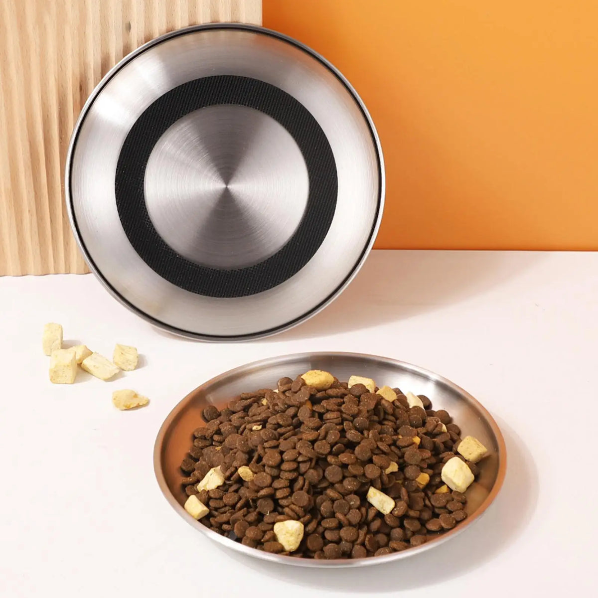 Stainless Steel Shallow Cat Bowl | Wide Low-Profile Pet Feeder Pet Feeder Bowl PLUSH