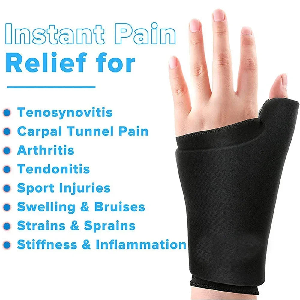 Wrist Gel Hot Cold Compression Sleeve & Thumb Wrap Wrist Compression Wrap PLUSH