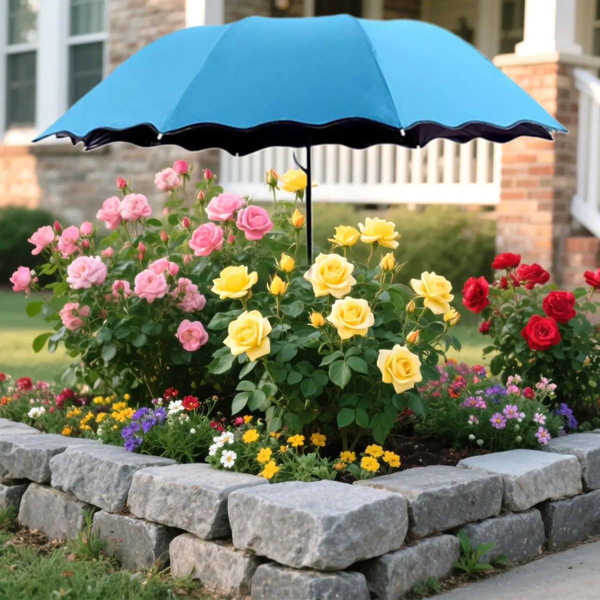 Plant Shade Umbrella with Metal Stake – UV & Rain Guard Garden Shade Umbrella PLUSH