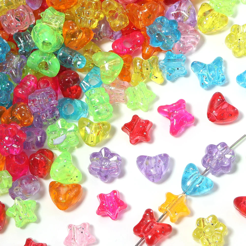100pcs Colorful Transparent Acrylic Spacer Beads – DIY Jewelry Acrylic Spacer Beads PLUSH