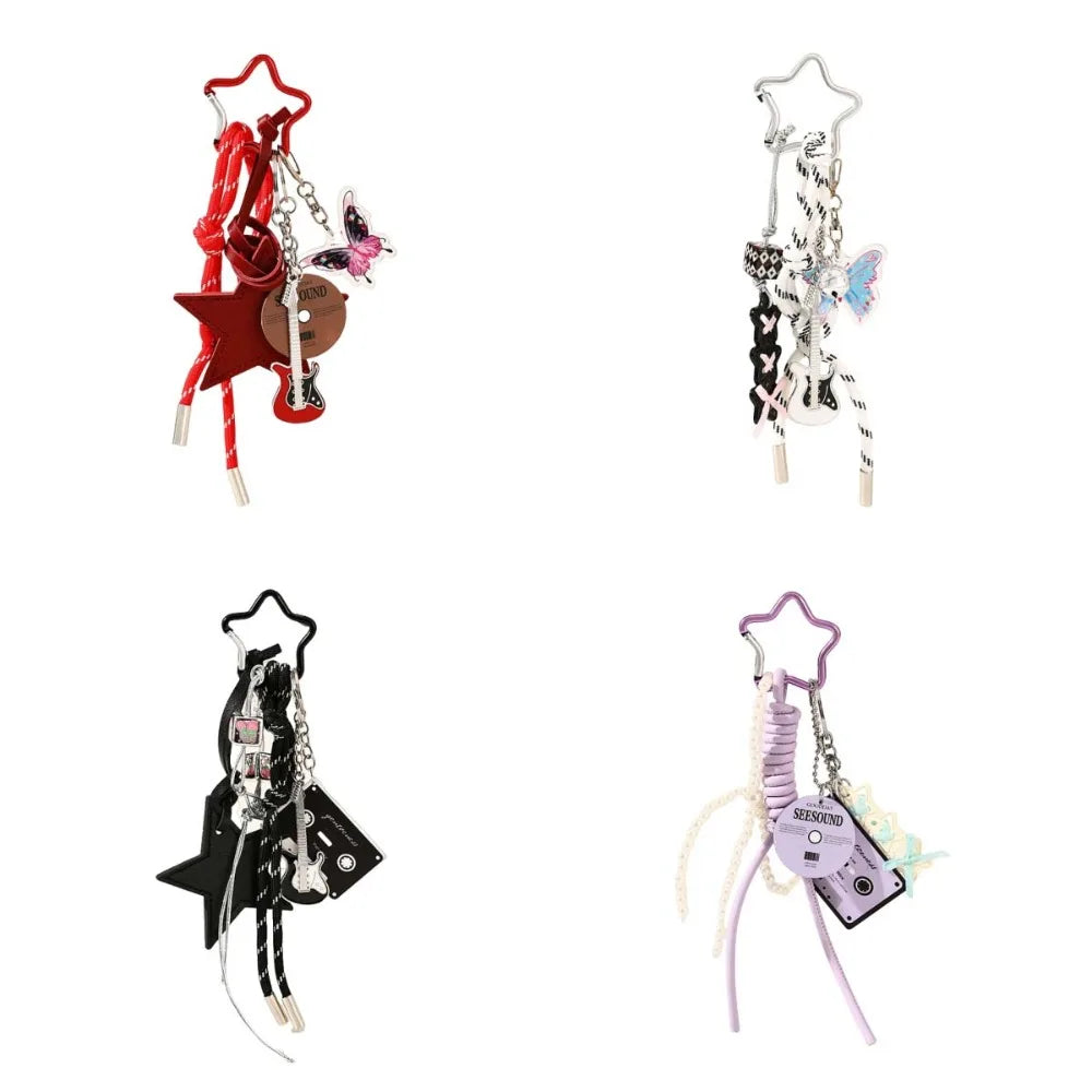 Y2K Guitar Butterfly Keychain – Korean Ins Style Pendant Charm Keychain Pendant Charm PLUSH