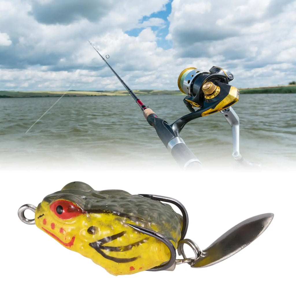 Frog Topwater Fishing Lure – Silicone Swimbait Bass Pike 2-Pack Topwater Fishing Lure PLUSH