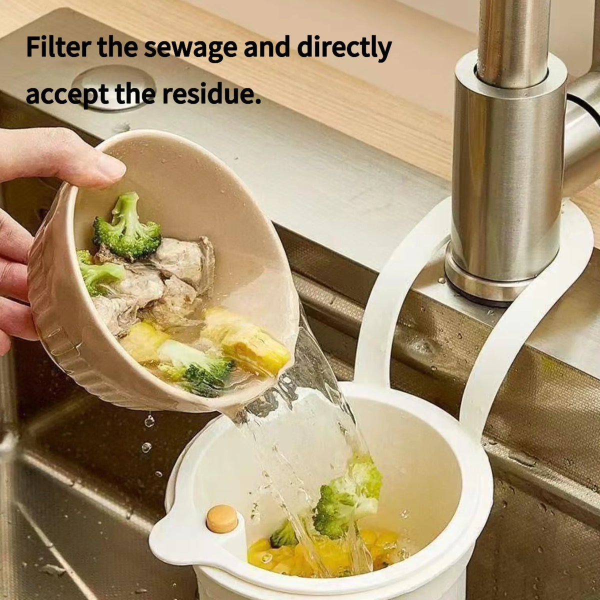 Self-Cleaning Sink Strainer Basket – Faucet Hanging Waste Catcher Sink Strainer Basket PLUSH