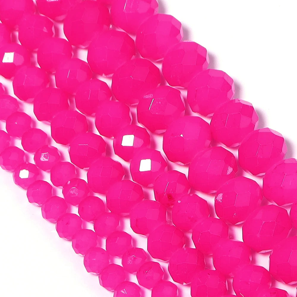 Rose Red Faceted Rondelle Crystal Spacer Beads | DIY Jewelry Crystal Spacer Beads PLUSH
