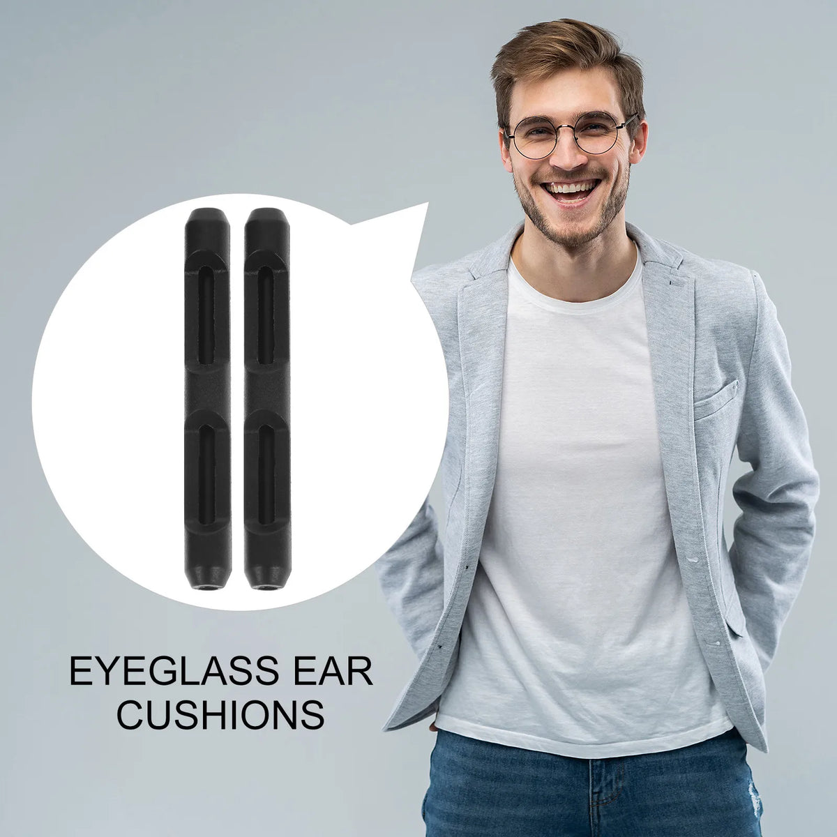 10 Pairs Silicone Eyeglass Ear Cushions – Anti-Slip Temple Sleeves Eyeglass Accessories PLUSH