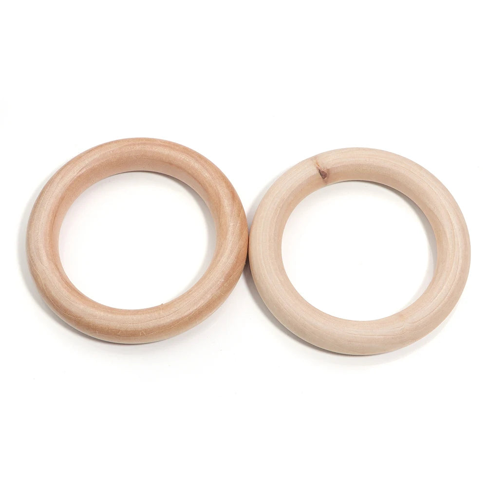 Natural Round Wooden Rings & Hoops for DIY Jewelry Making Wood Jewelry Hoops PLUSH 100mm x 2pcs