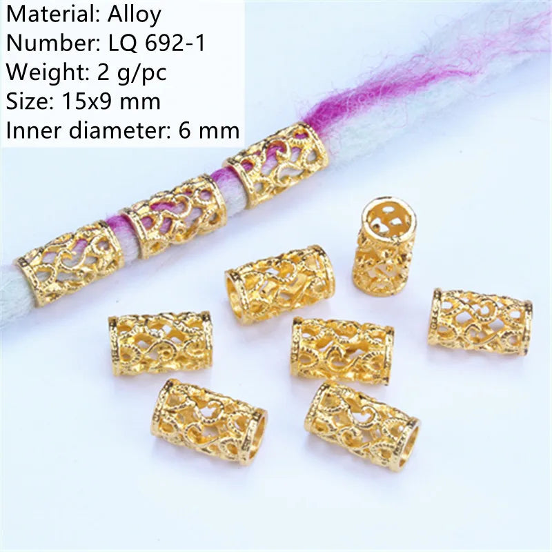 5pcs Viking Dreadlock Beads – Large Hole Braid Hair Accessories
