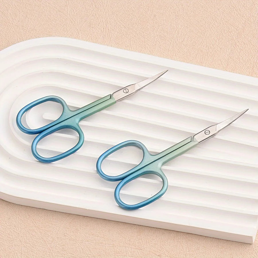 Ouriner Mint Blue Cuticle Scissors | Ultra-Thin Stainless Steel Cuticle Scissors PLUSH