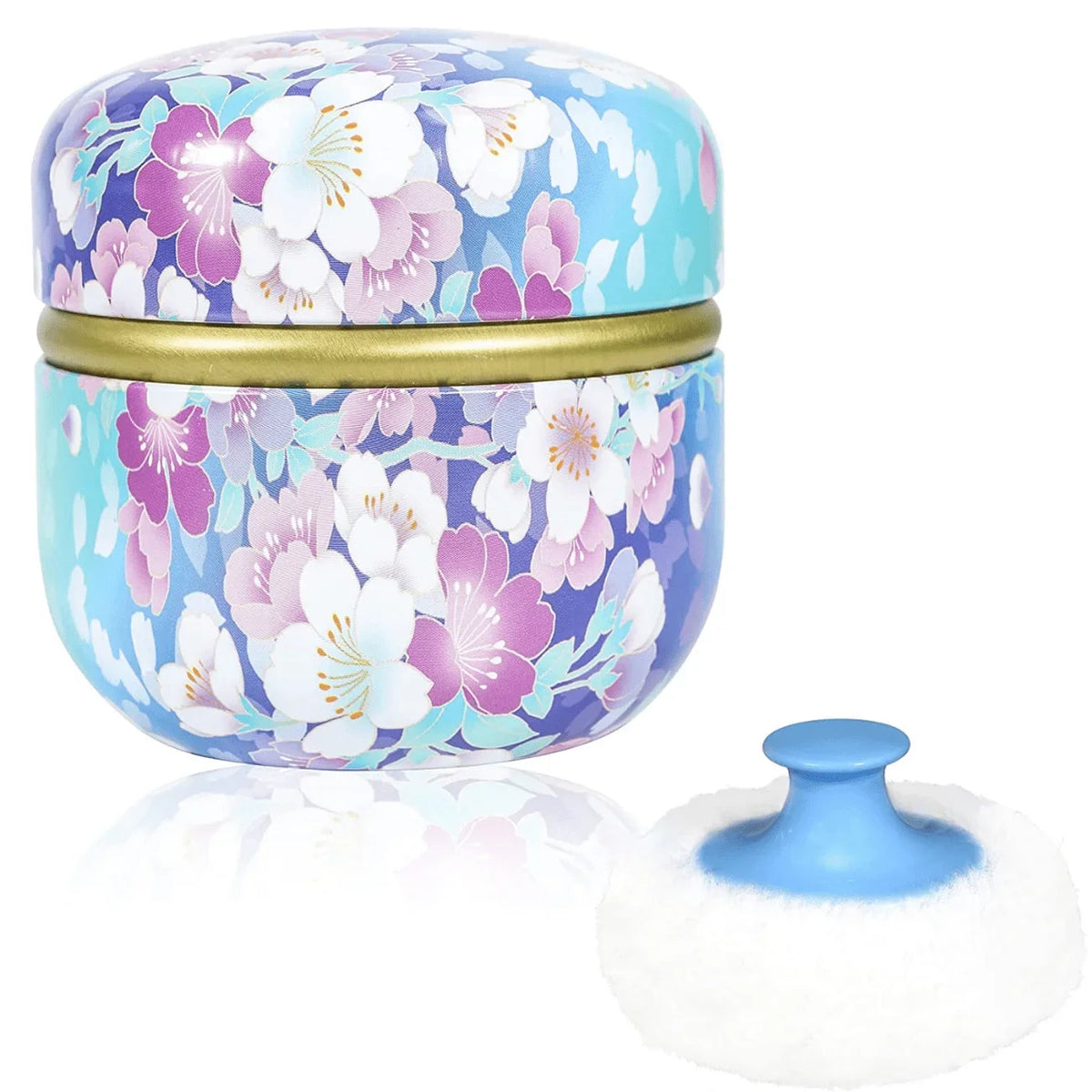 Floral Loose Powder Container with Fluffy Plush Puff Set Powder Puff Set PLUSH Flowers