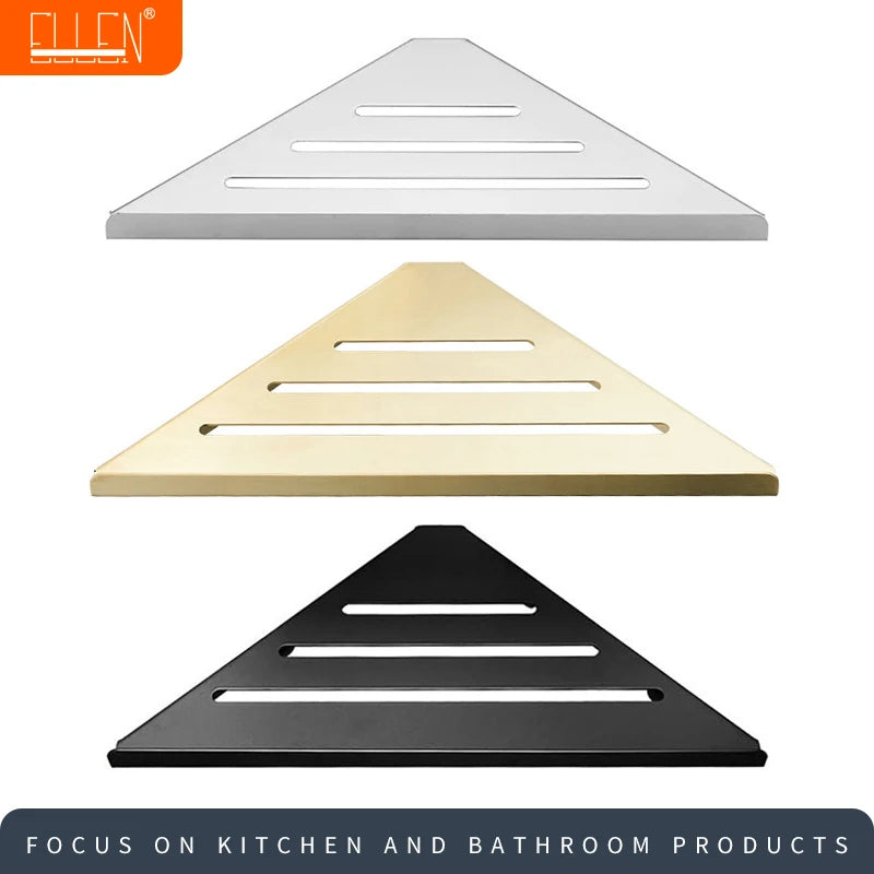 Stainless Steel Bathroom Corner Shelf – Gold & Brushed Nickel Bathroom Corner Shelf PLUSH