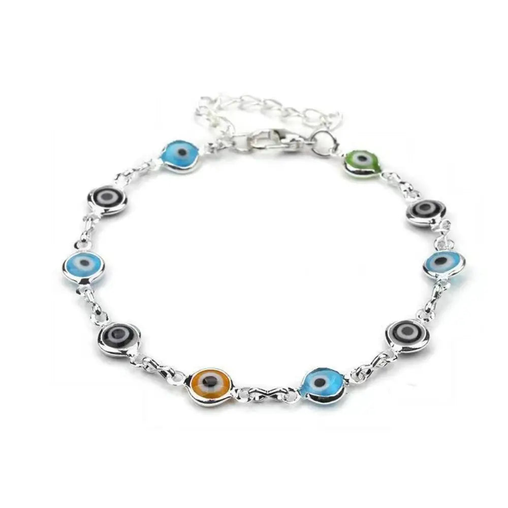 Turkish Evil Eye Charm Bracelet – Lucky Bead Friendship Bracelet Charm Bracelet PLUSH multicolor