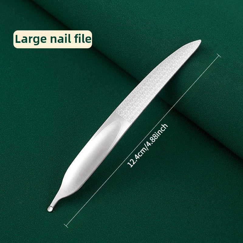 Ouriner Double-Sided Stainless Steel Nail File – Manicure Tool Nail File PLUSH Long