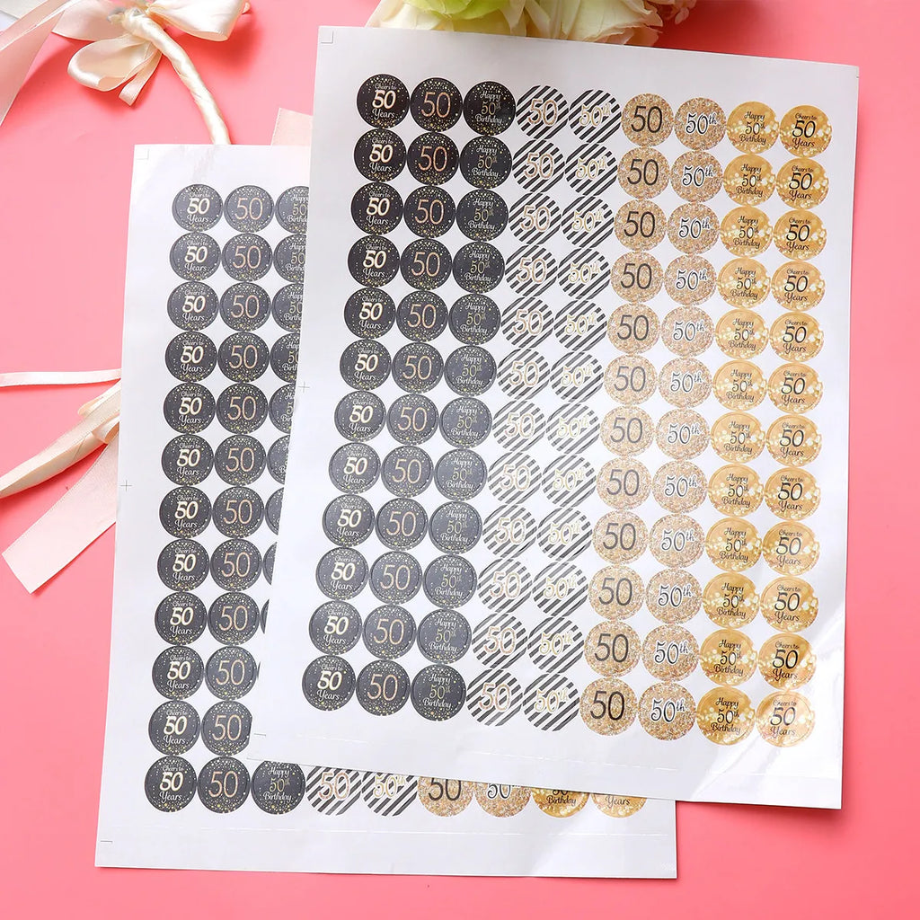 50th Birthday Number Stickers – 2 Sheets Party Decorations Party Number Stickers PLUSH