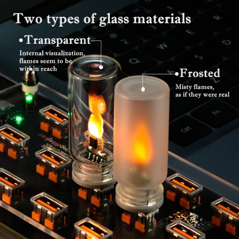 USB LED Flickering Flame Candle Night Light | Touch Control LED Candle Night Light PLUSH