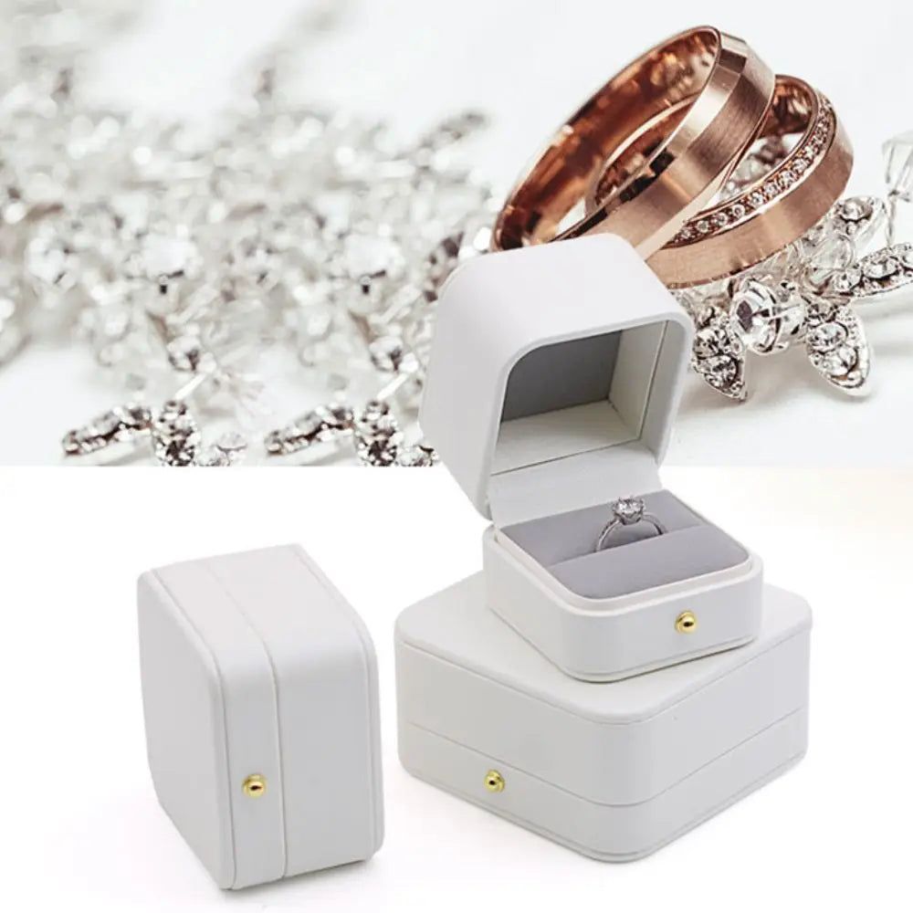 PU Leather Jewelry Gift Box White Flannel Lining – 4 Sizes Jewelry Gift Box PLUSH