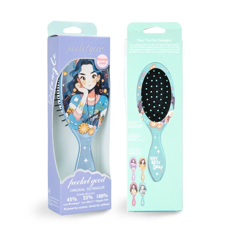 Cartoon Girl Air Cushion Detangling Hair Brush – 4 Colors Detangling Hair Brush PLUSH