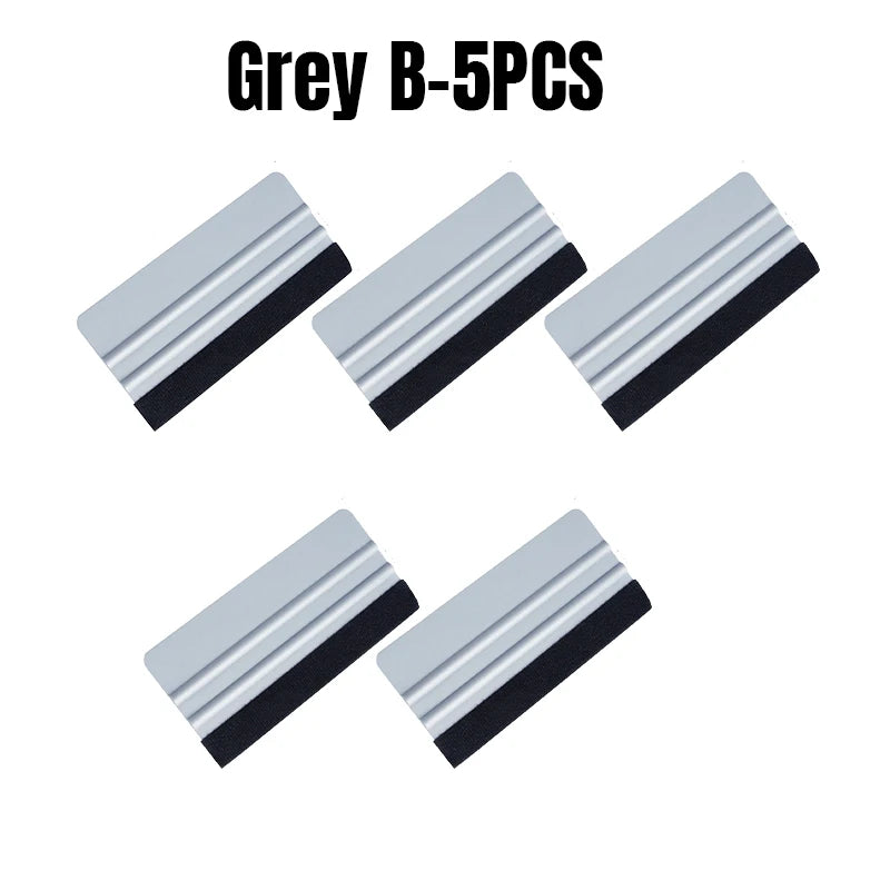 Vinyl Wrap Installation Kit – Silicone Squeegee & Scraper Vinyl Wrap Tool Kit PLUSH Grey B 5PCS
