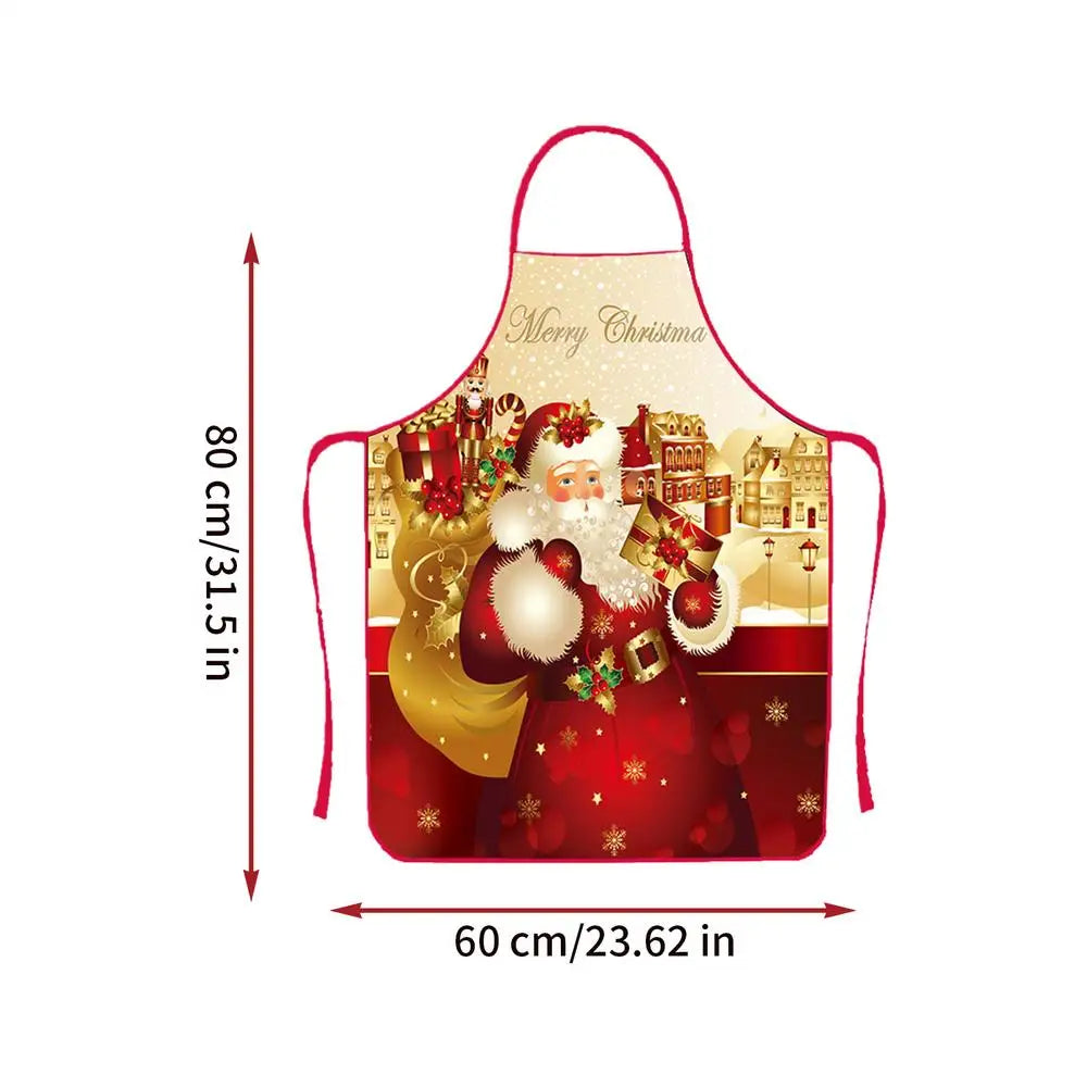 Christmas Apron Santa & Tree Design – Waterproof Holiday Cooking Holiday Cooking Apron PLUSH C