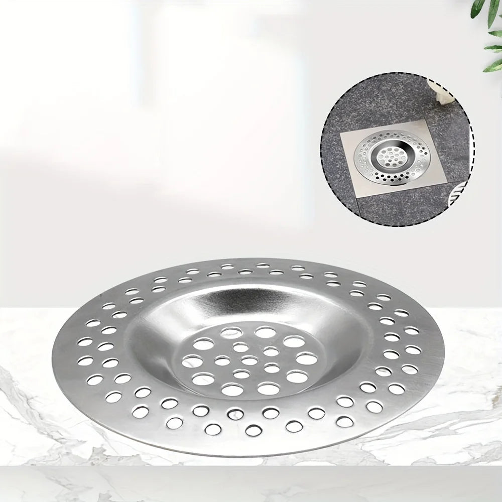 Stainless Steel Bowl Drain Cover – Sink & Bathtub Hair Catcher Drain Cover Strainer PLUSH 1pc 76mm