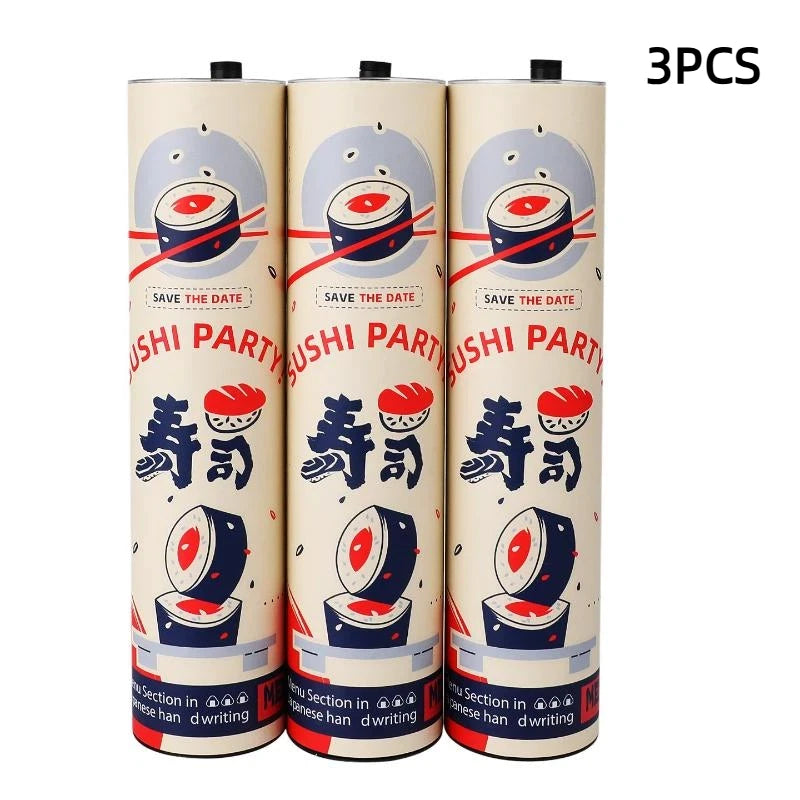 Sushi Push Box 3-Pack | Food Grade Paper Mold with Sauce Straw Sushi Mold Kit PLUSH 3PCS