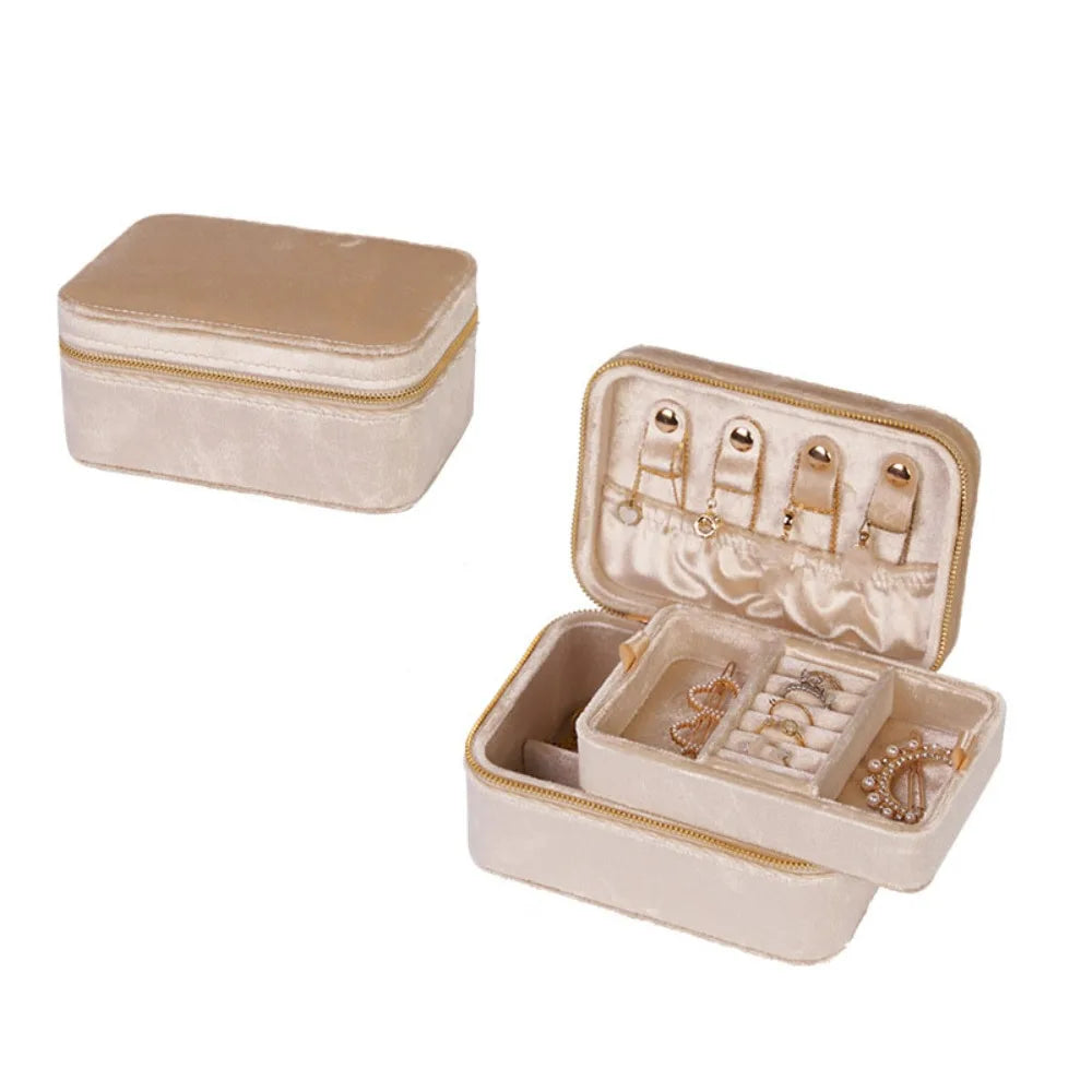 Velvet Jewelry Organizer Bag – Bracelets, Earrings & Necklaces Jewelry Organizer Bag PLUSH Apricot