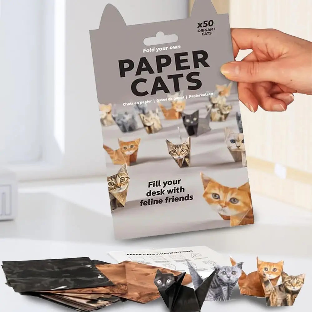 50-Sheet DIY Origami Paper Set – Cat, Dog & Dinosaur Folding Origami Craft Kit PLUSH