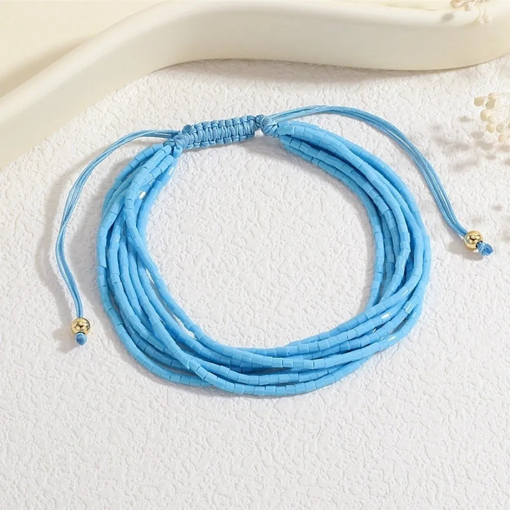 Colorful Boho Stackable Beads Bracelets – Adjustable Multilayer Beaded Bracelet PLUSH